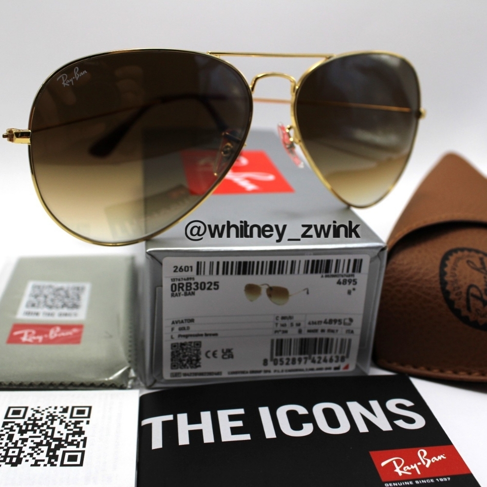 Ray-Ban Aviator Gradient Brown RB3025 58 / 62 - Picture 4 of 17